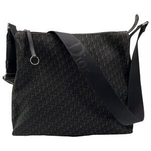 Dior Vintage Black Trotter Monogram Jacquard Crossbody Bag Made In Italy